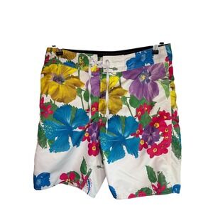 Vintage 2000's STUSSY Mens Floral Swim Trunks Size 30‎